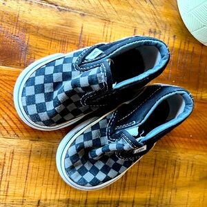 4T Grey Checkered Vans